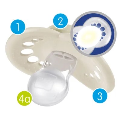 2 Sucettes en silicone original nuit +6 mois  MAM