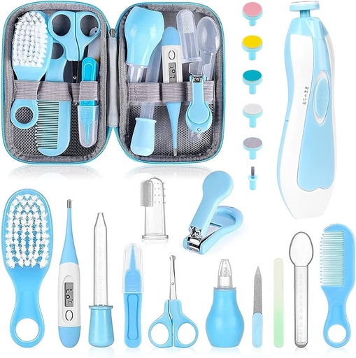 [34569-21] Trousse de manucure 21pcs bleu
